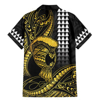Hawaii Ikaika Warrior Helmet Family Matching Mermaid Dress and Hawaiian Shirt Gold Style LT05 - Polynesian Pride