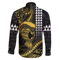 Hawaii Ikaika Warrior Helmet Family Matching Puletasi and Hawaiian Shirt Gold Style LT05 - Polynesian Pride