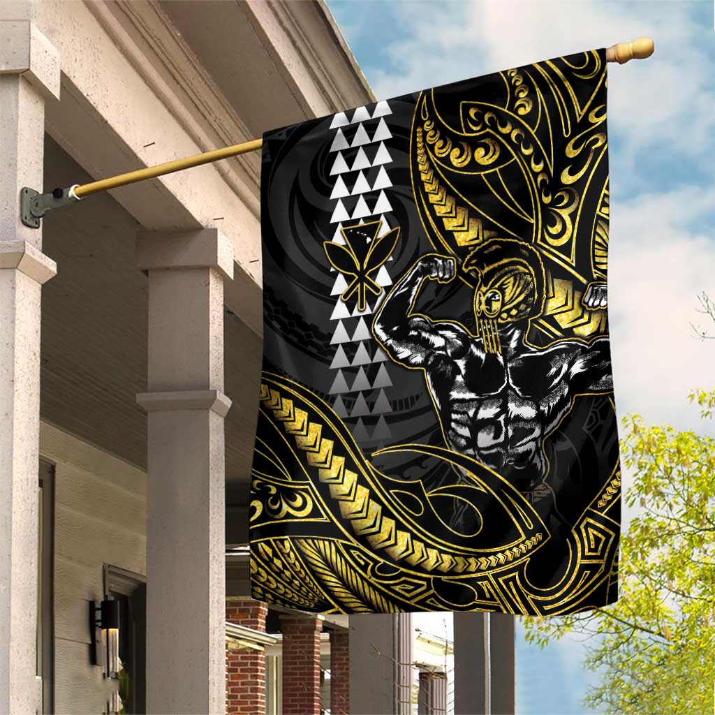Hawaii Ikaika Warrior Helmet Garden Flag Gold Style LT05 House Flag Gold - Polynesian Pride