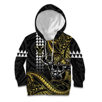 Hawaii Ikaika Warrior Helmet Kid Hoodie Gold Style LT05 Hoodie Gold - Polynesian Pride