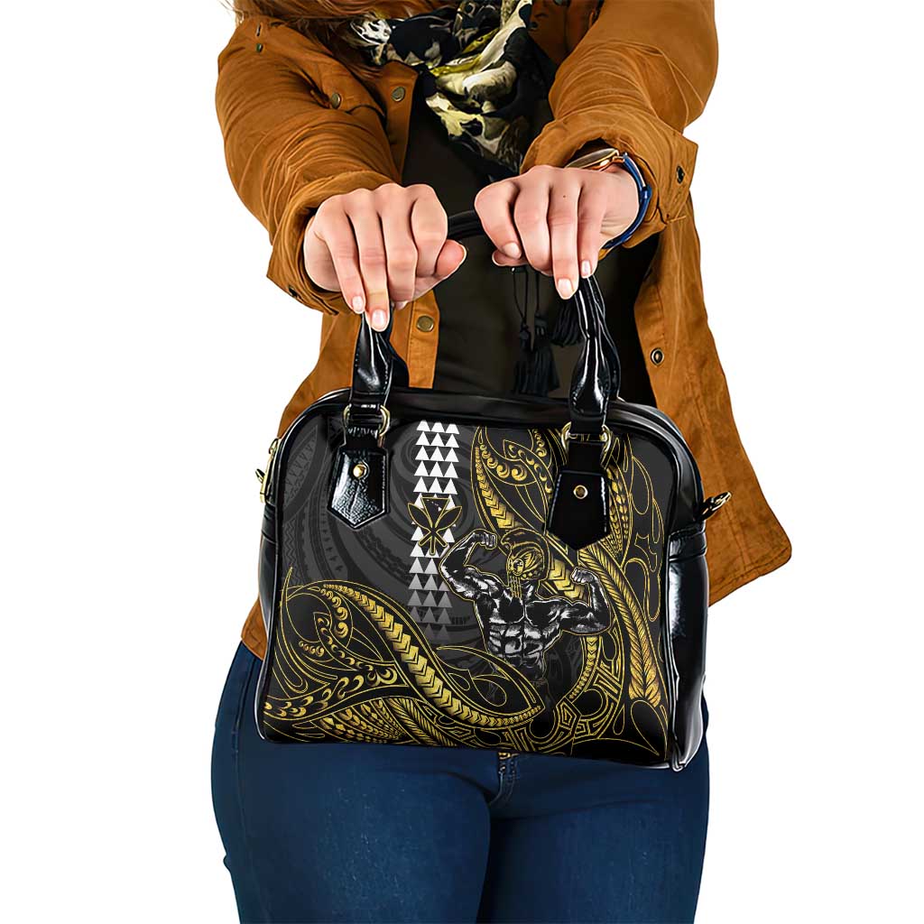 Hawaii Ikaika Warrior Helmet Shoulder Handbag Gold Style LT05 One Size Gold - Polynesian Pride