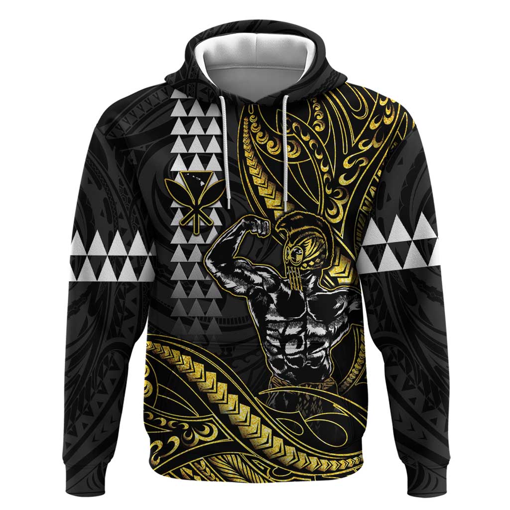 Hawaii Ikaika Warrior Helmet Zip Hoodie Gold Style LT05 Pullover Hoodie Gold - Polynesian Pride