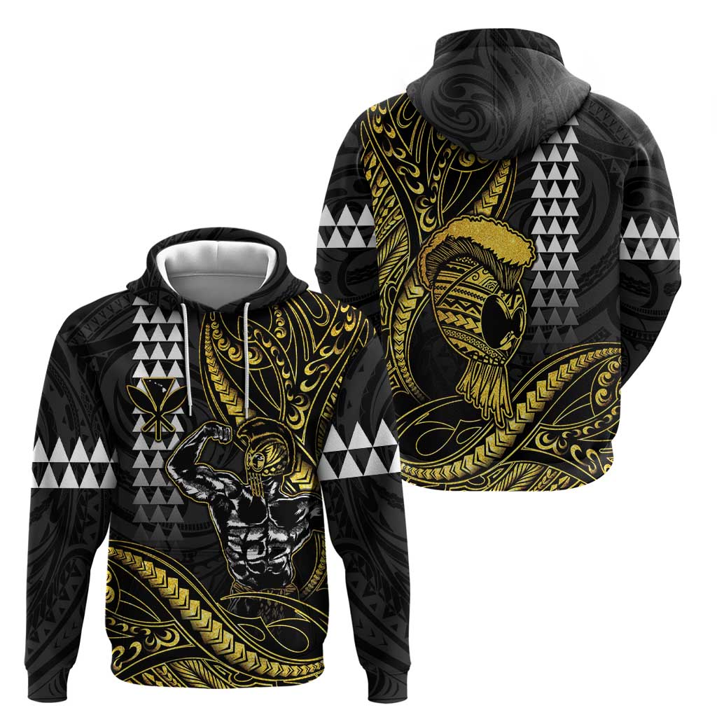 Hawaii Ikaika Warrior Helmet Zip Hoodie Gold Style LT05 - Polynesian Pride