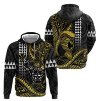 Hawaii Ikaika Warrior Helmet Zip Hoodie Gold Style LT05 - Polynesian Pride