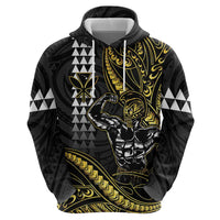 Hawaii Ikaika Warrior Helmet Zip Hoodie Gold Style LT05 - Polynesian Pride