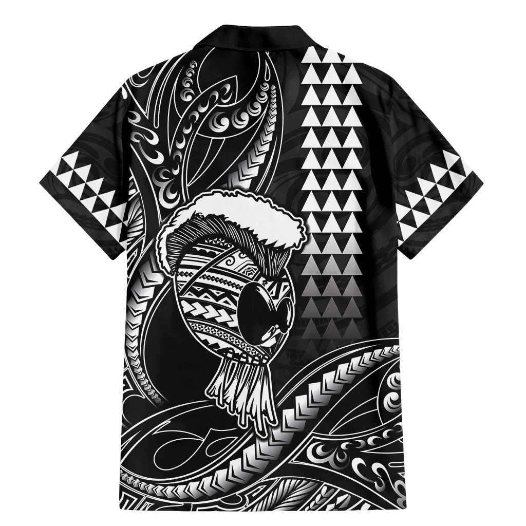 Hawaii Ikaika Warrior Helmet Family Matching Mermaid Dress and Hawaiian Shirt Black Tribal Tattoo LT05 - Polynesian Pride