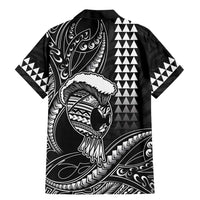 Hawaii Ikaika Warrior Helmet Family Matching Mermaid Dress and Hawaiian Shirt Black Tribal Tattoo LT05 - Polynesian Pride