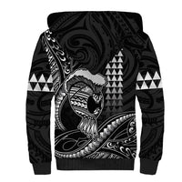Hawaii Ikaika Warrior Helmet Sherpa Hoodie Black Tribal Tattoo LT05 - Polynesian Pride