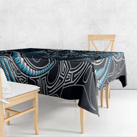 Hawaii Ikaika Warrior Helmet Tablecloth Blue Tribal Tattoo LT05 - Polynesian Pride