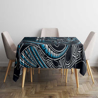 Hawaii Ikaika Warrior Helmet Tablecloth Blue Tribal Tattoo LT05 - Polynesian Pride