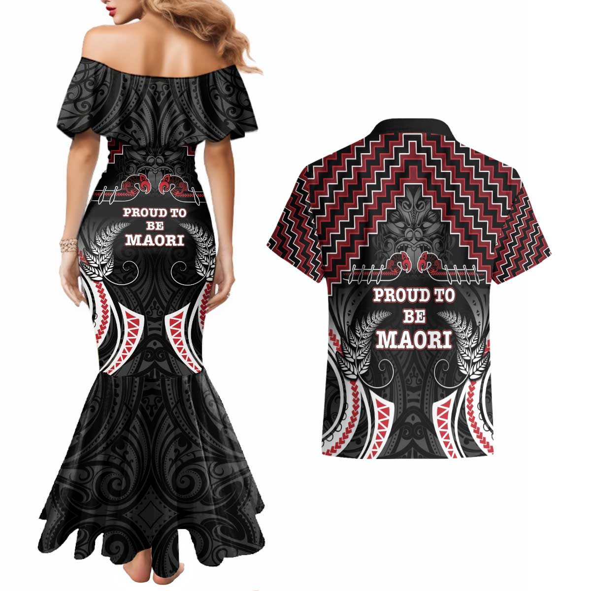 Aotearoa Couples Matching Mermaid Dress and Hawaiian Shirt Proud To Be Maori LT05 - Polynesian Pride