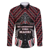 Aotearoa Family Matching Long Sleeve Bodycon Dress and Hawaiian Shirt Proud To Be Maori LT05 Dad's Shirt - Long Sleeve Red - Polynesian Pride