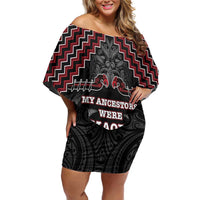 Aotearoa Family Matching Off Shoulder Short Dress and Hawaiian Shirt Proud To Be Maori LT05 Mom's Dress Red - Polynesian Pride