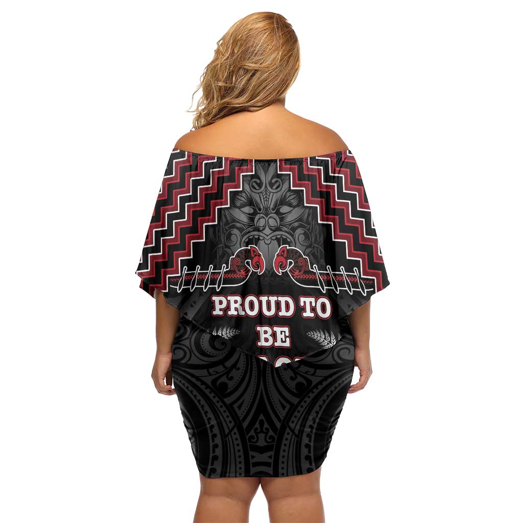 Aotearoa Family Matching Off Shoulder Short Dress and Hawaiian Shirt Proud To Be Maori LT05 - Polynesian Pride