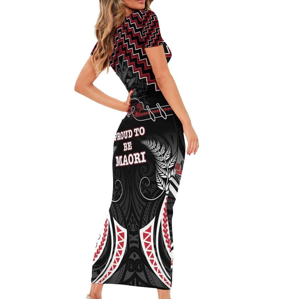 Aotearoa Family Matching Short Sleeve Bodycon Dress and Hawaiian Shirt Proud To Be Maori LT05 - Polynesian Pride