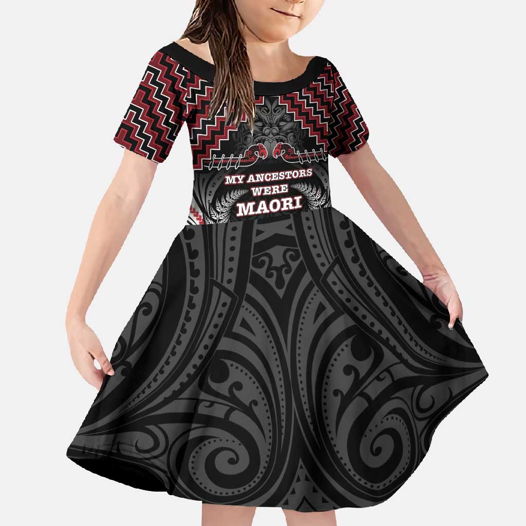 Aotearoa Family Matching Summer Maxi Dress and Hawaiian Shirt Proud To Be Maori LT05 Daughter's Dress Red - Polynesian Pride