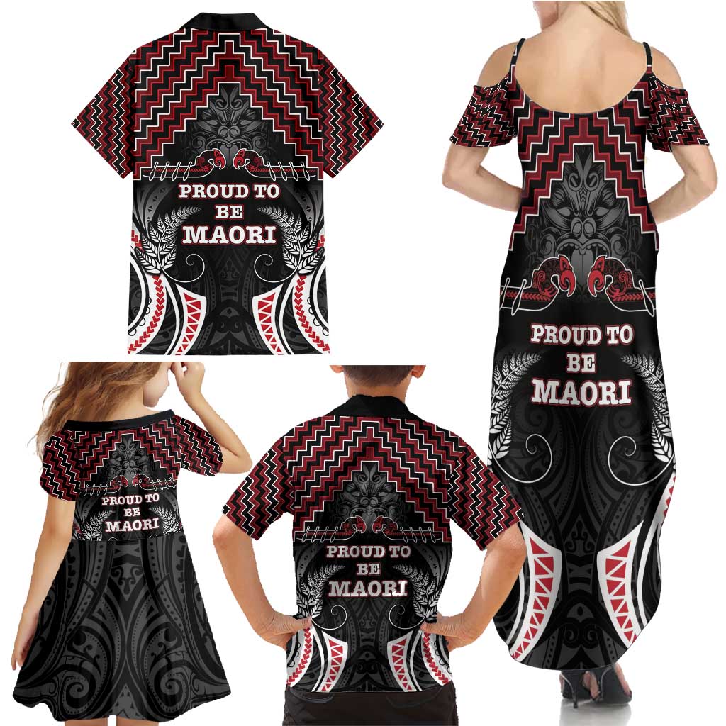 Aotearoa Family Matching Summer Maxi Dress and Hawaiian Shirt Proud To Be Maori LT05 - Polynesian Pride