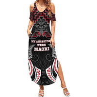 Aotearoa Family Matching Summer Maxi Dress and Hawaiian Shirt Proud To Be Maori LT05 Mom's Dress Red - Polynesian Pride