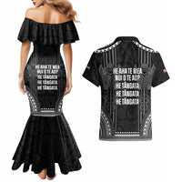 Aotearoa Toitu Te Tiriti Couples Matching Mermaid Dress and Hawaiian Shirt No Kiwi Without Iwi LT05 - Polynesian Pride