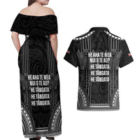 Aotearoa Toitu Te Tiriti Couples Matching Off Shoulder Maxi Dress and Hawaiian Shirt No Kiwi Without Iwi LT05 - Polynesian Pride