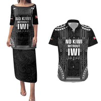 Aotearoa Toitu Te Tiriti Couples Matching Puletasi and Hawaiian Shirt No Kiwi Without Iwi LT05 Black - Polynesian Pride