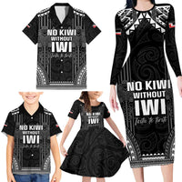 Aotearoa Toitu Te Tiriti Family Matching Long Sleeve Bodycon Dress and Hawaiian Shirt No Kiwi Without Iwi LT05 - Polynesian Pride