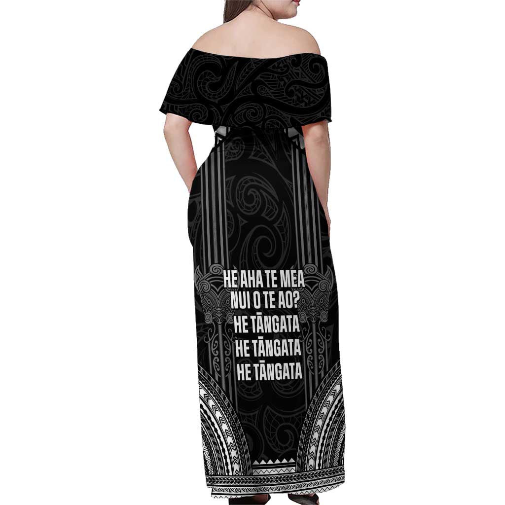 Aotearoa Toitu Te Tiriti Family Matching Off Shoulder Maxi Dress and Hawaiian Shirt No Kiwi Without Iwi LT05 - Polynesian Pride