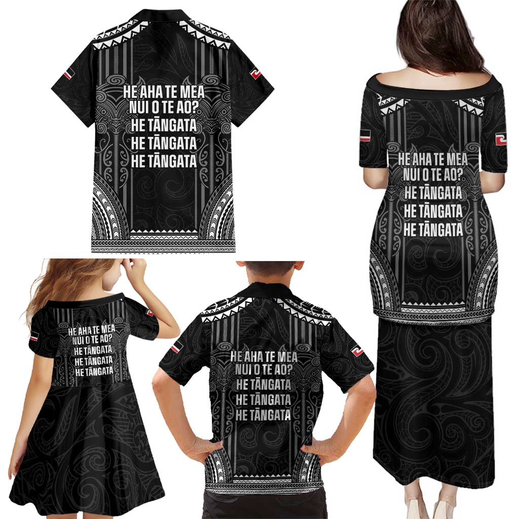 Aotearoa Toitu Te Tiriti Family Matching Puletasi and Hawaiian Shirt No Kiwi Without Iwi LT05 - Polynesian Pride