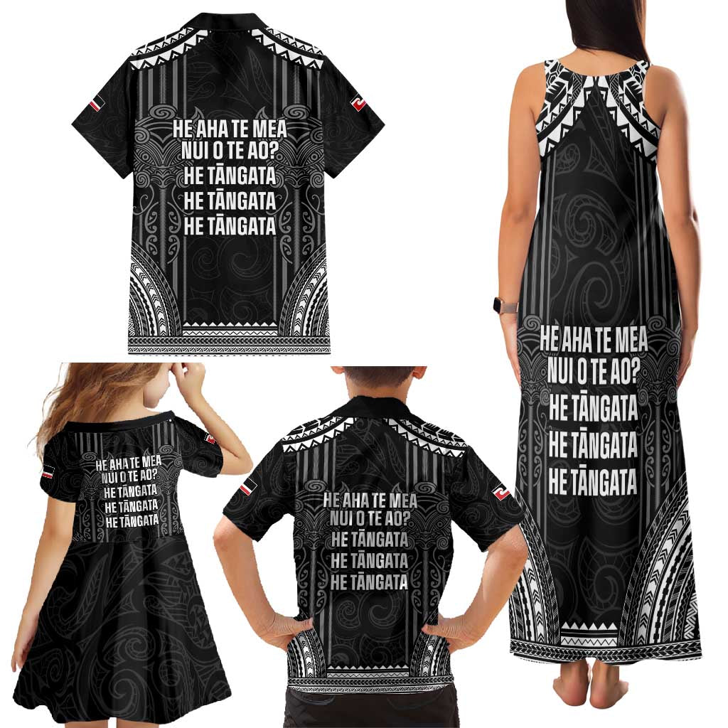 Aotearoa Toitu Te Tiriti Family Matching Tank Maxi Dress and Hawaiian Shirt No Kiwi Without Iwi LT05 - Polynesian Pride