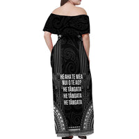 Aotearoa Toitu Te Tiriti Off Shoulder Maxi Dress No Kiwi Without Iwi LT05 - Polynesian Pride
