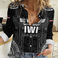 Aotearoa Toitu Te Tiriti Women Casual Shirt No Kiwi Without Iwi LT05 Female Black - Polynesian Pride