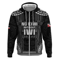 Aotearoa Toitu Te Tiriti Zip Hoodie No Kiwi Without Iwi LT05 Zip Hoodie Black - Polynesian Pride