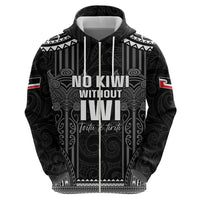 Aotearoa Toitu Te Tiriti Zip Hoodie No Kiwi Without Iwi LT05 - Polynesian Pride