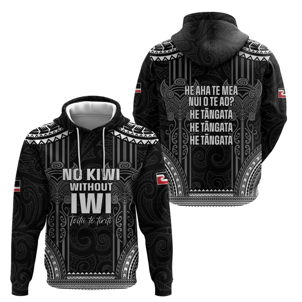 Aotearoa Toitu Te Tiriti Zip Hoodie No Kiwi Without Iwi LT05 - Polynesian Pride