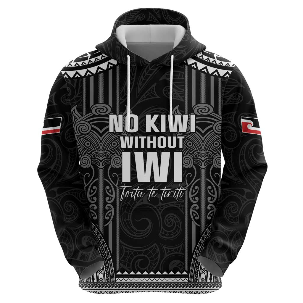 Aotearoa Toitu Te Tiriti Zip Hoodie No Kiwi Without Iwi LT05 - Polynesian Pride