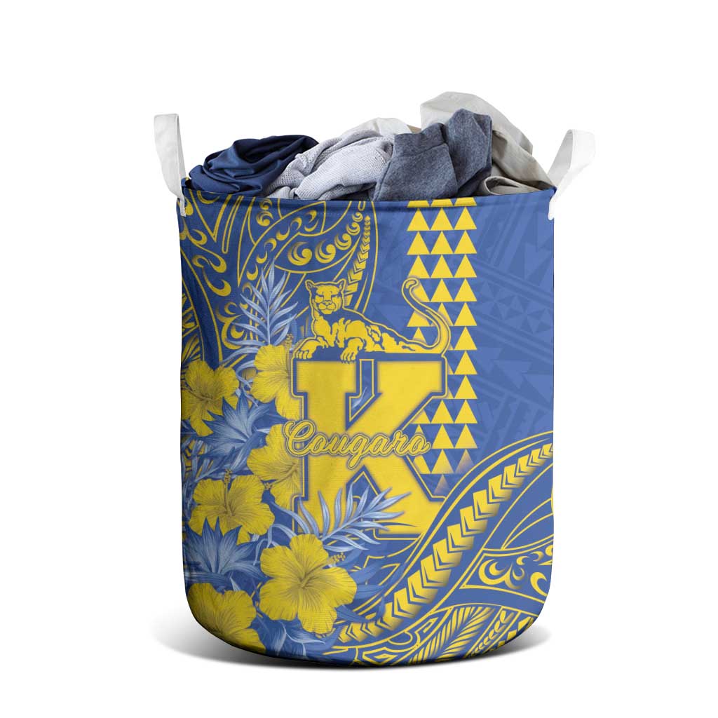 Hawaii Kaiser High School Laundry Basket Tribal Tattoo With Hibiscus Flowers