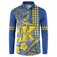 Personalised Hawaii Kaiser High School Button Sweatshirt Tribal Tattoo With Hibiscus Flowers