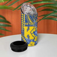 Personalised Hawaii Kaiser High School 4 in 1 Can Cooler Tumbler Tribal Tattoo With Hibiscus Flowers LT05 - Polynesian Pride