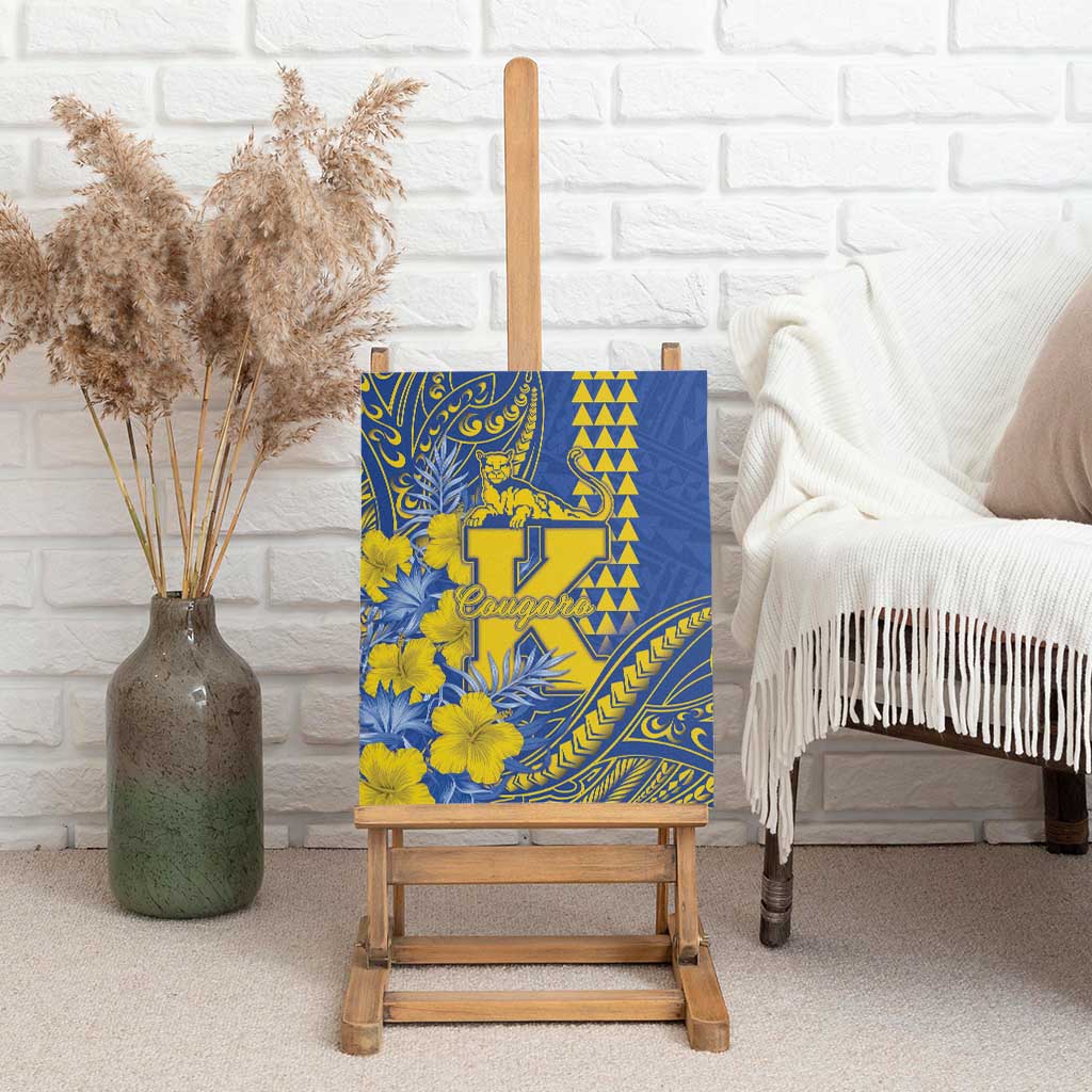 Hawaii Kaiser High School Canvas Wall Art Tribal Tattoo With Hibiscus Flowers