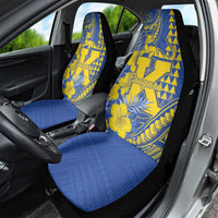 Hawaii Kaiser High School Car Seat Cover Tribal Tattoo With Hibiscus Flowers