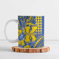 Personalised Hawaii Kaiser High School Ceramic Mug Tribal Tattoo With Hibiscus Flowers LT05 Blue - Polynesian Pride