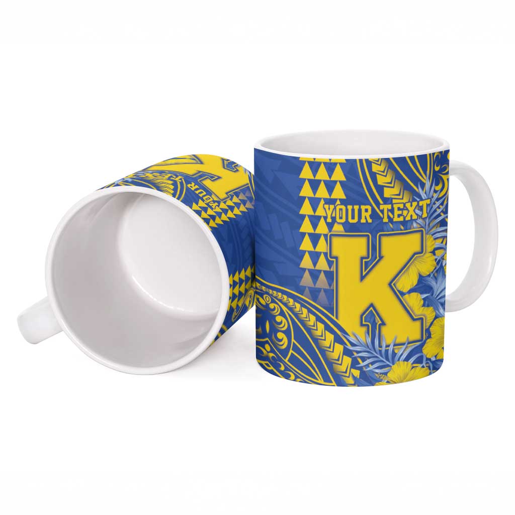 Personalised Hawaii Kaiser High School Ceramic Mug Tribal Tattoo With Hibiscus Flowers LT05 - Polynesian Pride