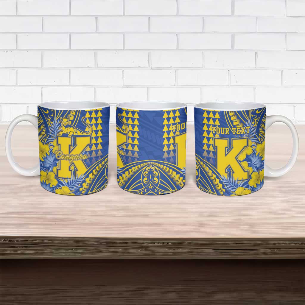 Personalised Hawaii Kaiser High School Ceramic Mug Tribal Tattoo With Hibiscus Flowers LT05 - Polynesian Pride