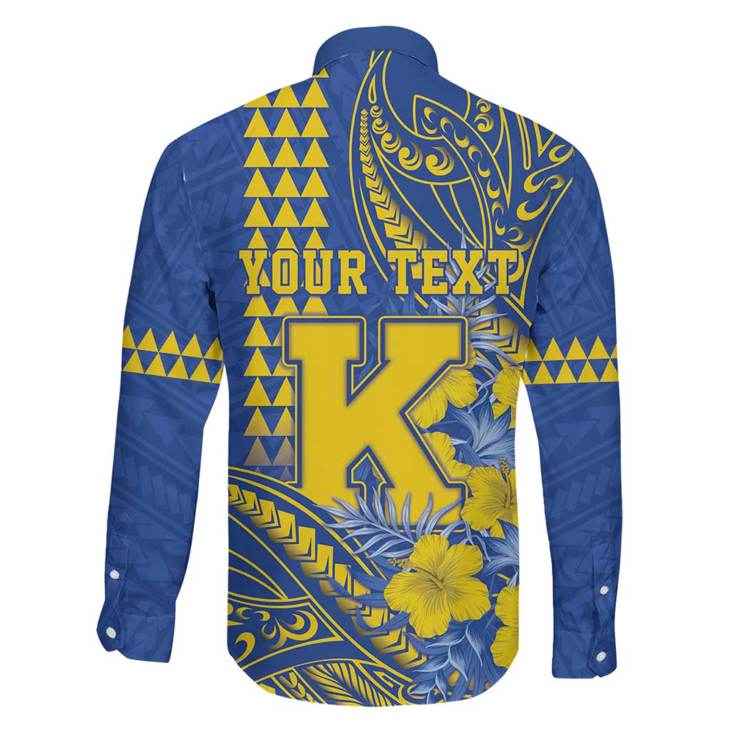 Personalised Hawaii Kaiser High School Family Matching Off The Shoulder Long Sleeve Dress and Hawaiian Shirt Tribal Tattoo With Hibiscus Flowers LT05 - Polynesian Pride