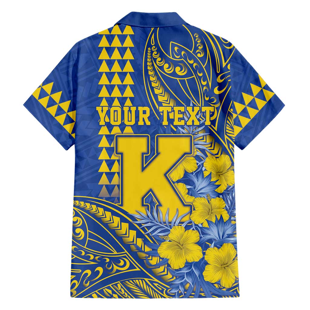 Personalised Hawaii Kaiser High School Family Matching Off Shoulder Short Dress and Hawaiian Shirt Tribal Tattoo With Hibiscus Flowers LT05 - Polynesian Pride