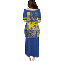 Personalised Hawaii Kaiser High School Family Matching Puletasi and Hawaiian Shirt Tribal Tattoo With Hibiscus Flowers LT05 - Polynesian Pride