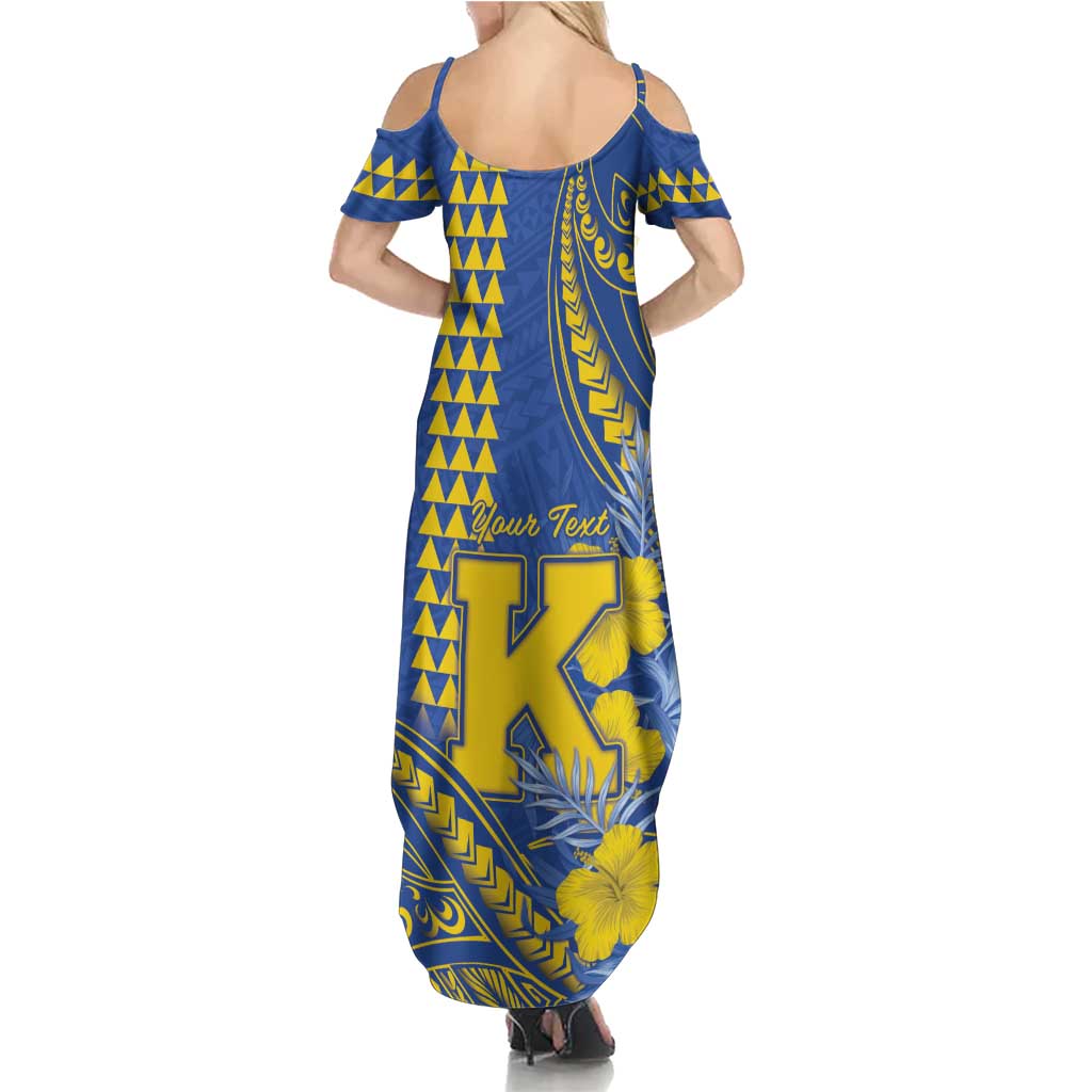 Personalised Hawaii Kaiser High School Family Matching Summer Maxi Dress and Hawaiian Shirt Tribal Tattoo With Hibiscus Flowers LT05 - Polynesian Pride