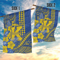 Hawaii Kaiser High School Garden Flag Tribal Tattoo With Hibiscus Flowers