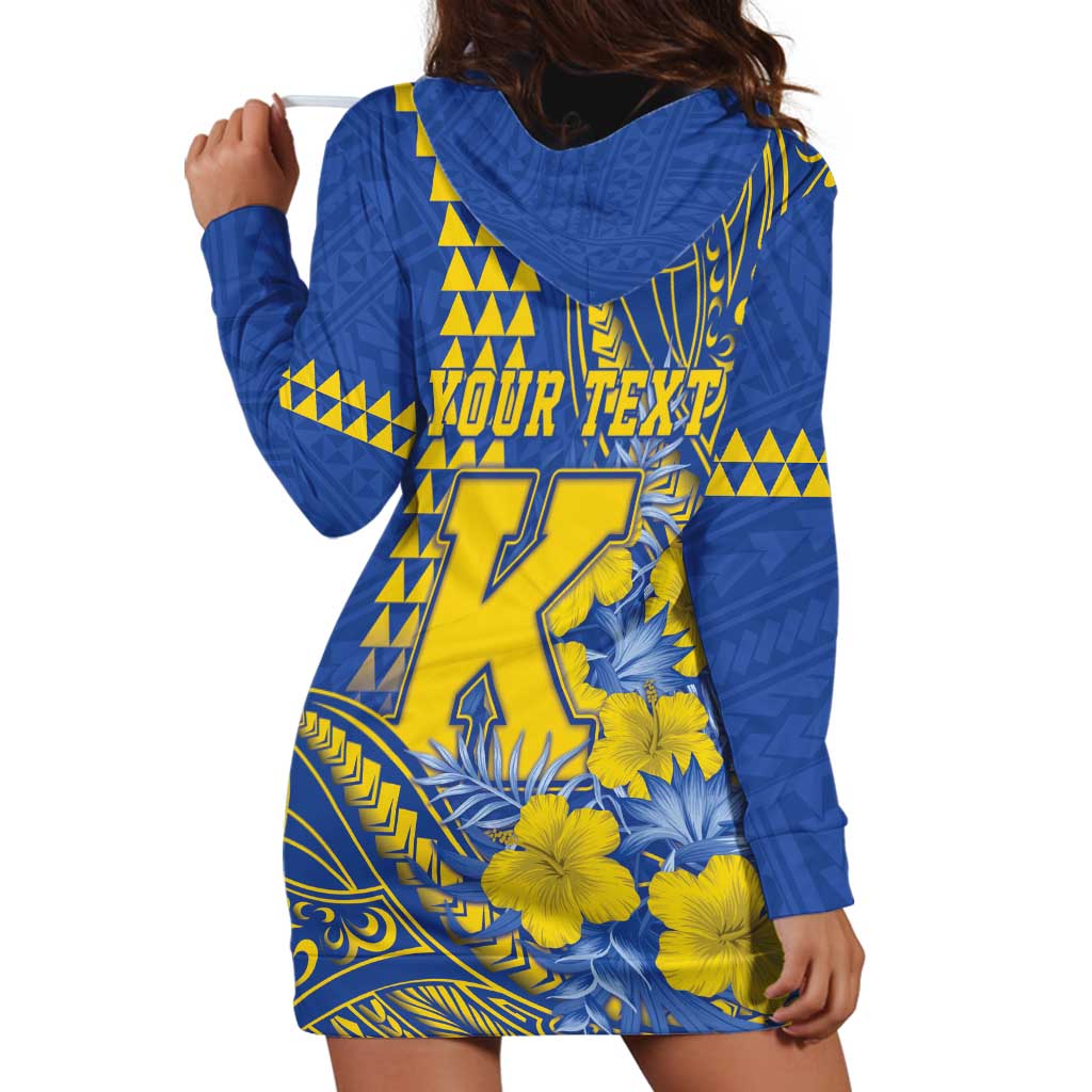 Personalised Hawaii Kaiser High School Hoodie Dress Tribal Tattoo With Hibiscus Flowers LT05 - Polynesian Pride
