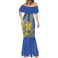 Personalised Hawaii Kaiser High School Mermaid Dress Tribal Tattoo With Hibiscus Flowers LT05 - Polynesian Pride